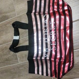 Victoria's Secret pink and black tote